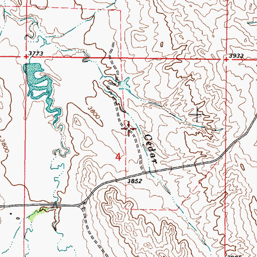 Topographic Map of 09S46E04ACBC01 Well, MT