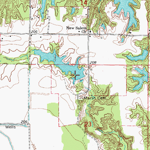 Topographic Map of Payer Lake Number Two Dam, AR