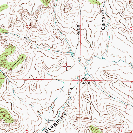 Topographic Map of 08S44E32DDAB01 Well, MT