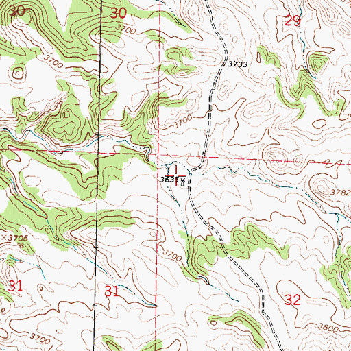 Topographic Map of 08S41E32BBBA01 Well, MT