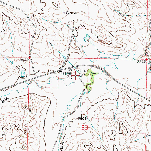 Topographic Map of 08S45E33BADB01 Well, MT