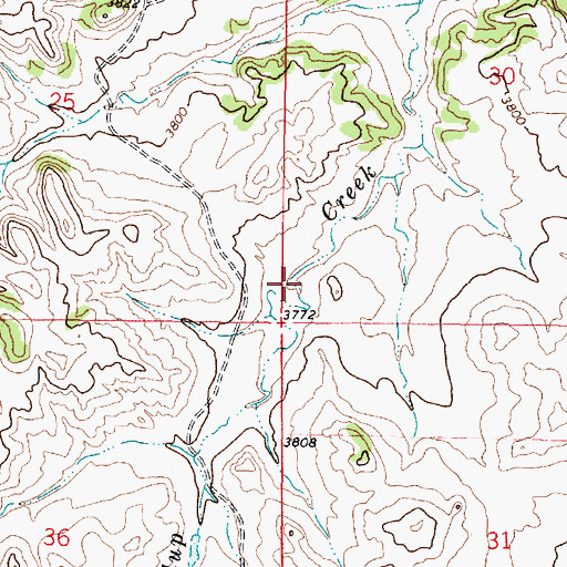 Topographic Map of 08S46E30CCCB01 Spring, MT