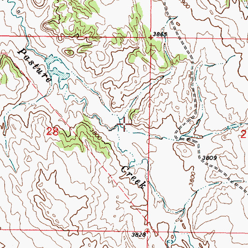 Topographic Map of 08S46E28ADD_01 Well, MT