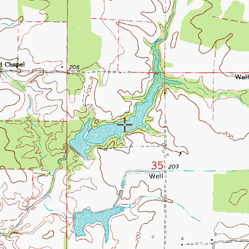 Topographic Map of Abernathy Reservoir, AR