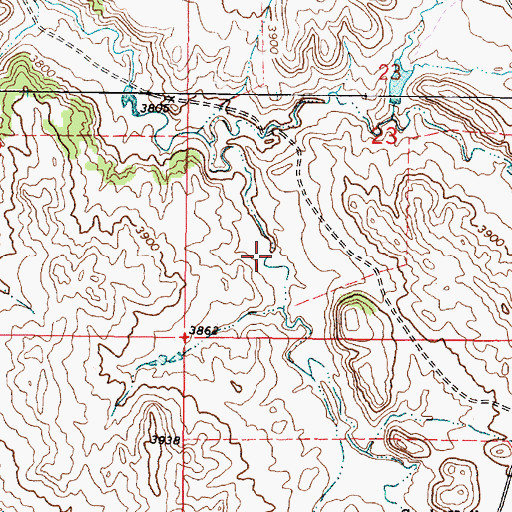 Topographic Map of 08S46E23CCAA01 Spring, MT