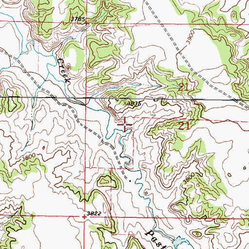 Topographic Map of 08S46E21CBAA01 Spring, MT