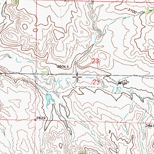 Topographic Map of 08S43E23CACA03 Well, MT