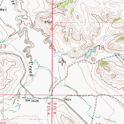 Topographic Map of 08S51E18CBDB01 Well, MT