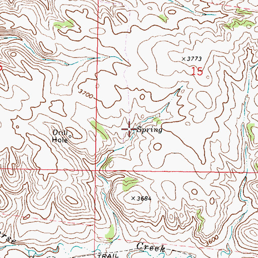 Topographic Map of 08S43E15CCAA01 Spring, MT