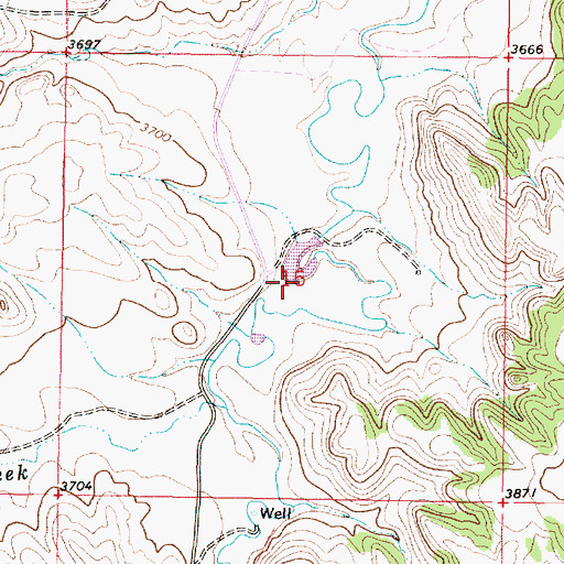 Topographic Map of 08S45E15DBBB01 Spring, MT