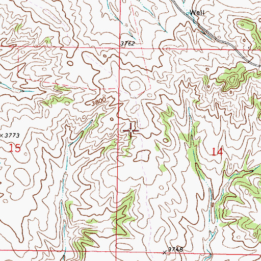 Topographic Map of 08S43E14BCCA02 Well, MT