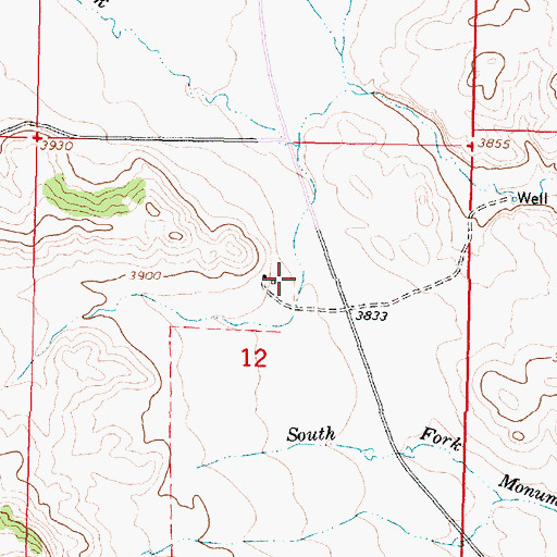 Topographic Map of 08S39E12ACBB01 Well, MT