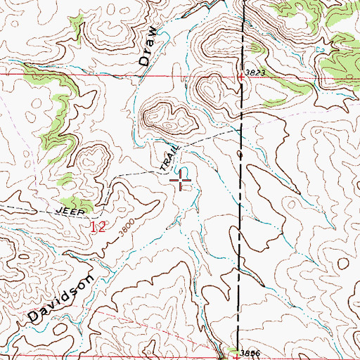 Topographic Map of 08S44E12ADBD01 Well, MT
