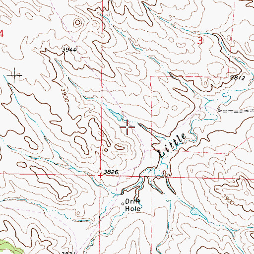 Topographic Map of 08S44E03CBBD02 Well, MT