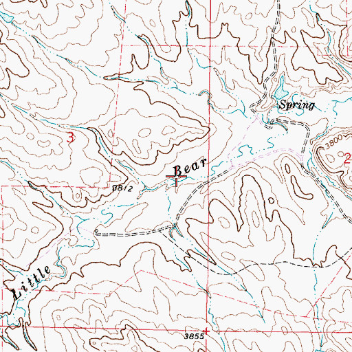 Topographic Map of 08S44E03ADDB01 Well, MT