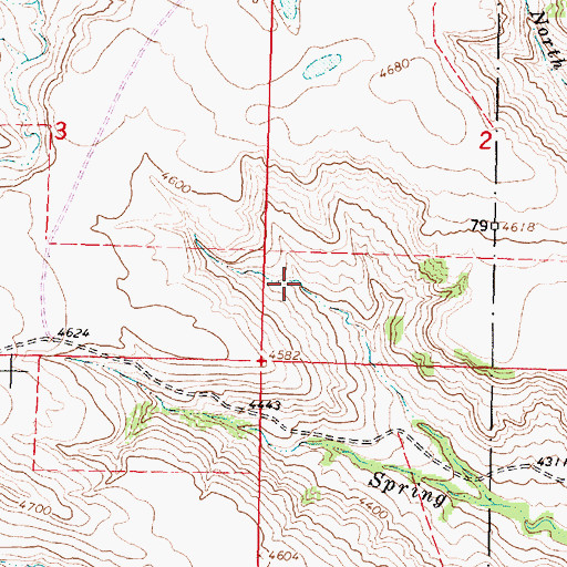 Topographic Map of 08S38E02CCBA01 Spring, MT