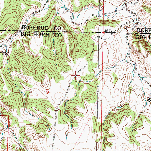 Topographic Map of 08S42E06ADBA01 Well, MT