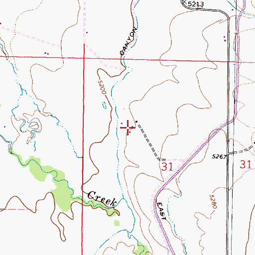 Topographic Map of 07S08W31BDBC01 Well, MT