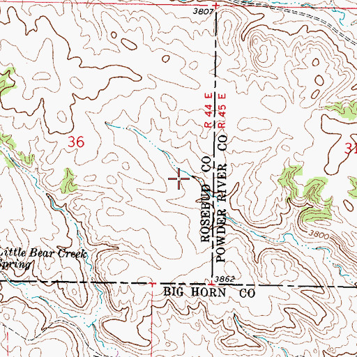 Topographic Map of 07S44E36DADB01 Well, MT