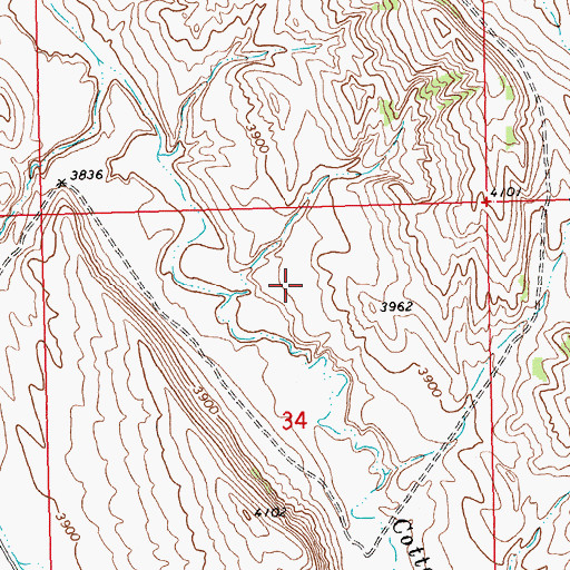 Topographic Map of 07S23E34ABCA01 Well, MT