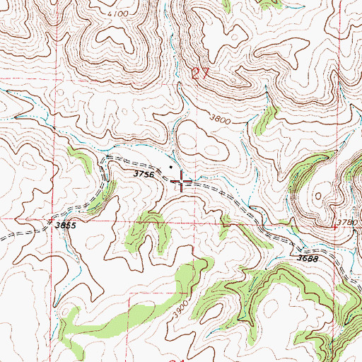 Topographic Map of 07S40E27CDAD01 Well, MT