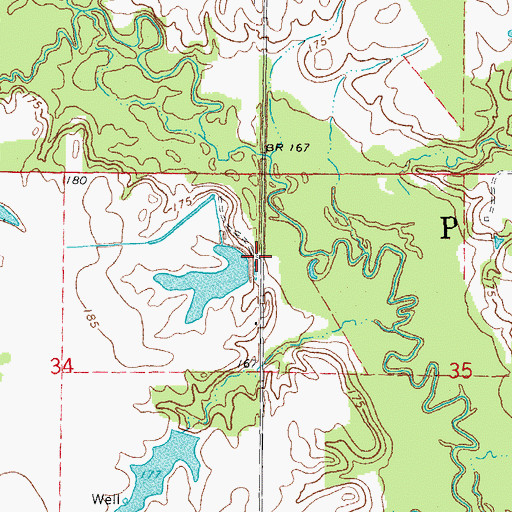 Topographic Map of Otis Pond Dam, AR