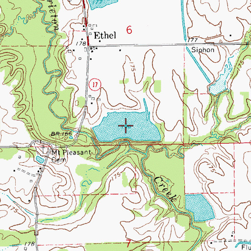 Topographic Map of Lake Rosebud, AR