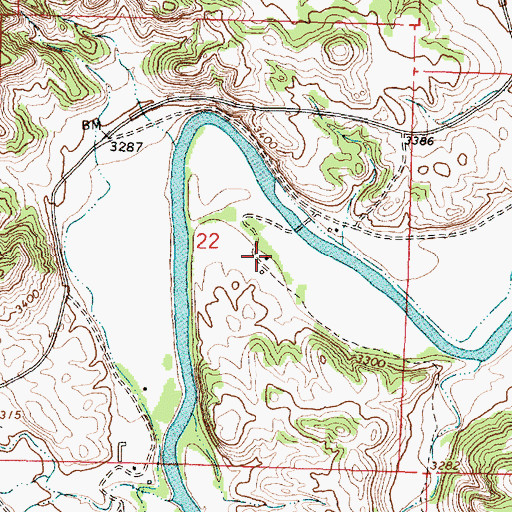 Topographic Map of 07S41E22ACDC01 Well, MT