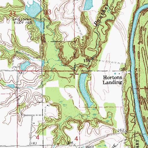 Topographic Map of Horton Lake Dam, AR