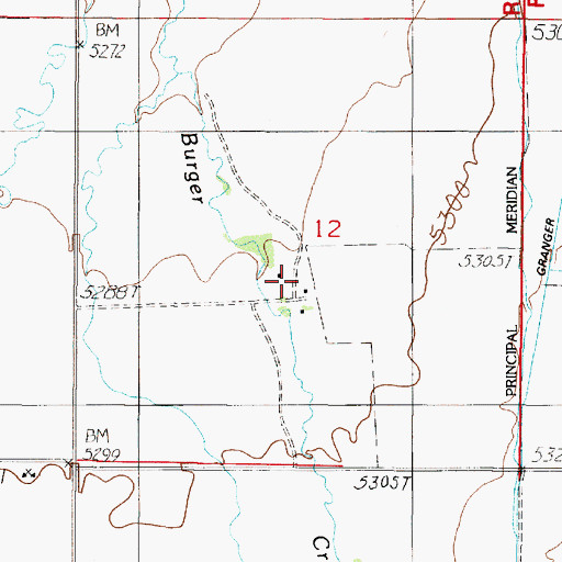 Topographic Map of 07S01W12DBBC01 Well, MT