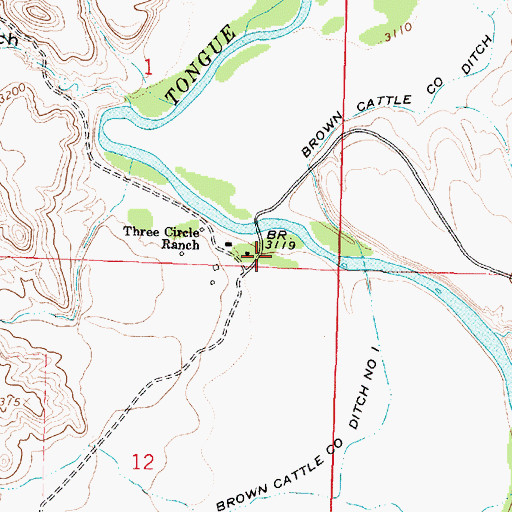 Topographic Map of 06S42E01DDCC01 Well, MT