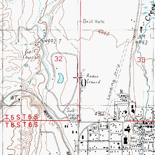 Topographic Map of 05S01W33CBCB01 Well, MT