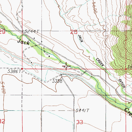 Topographic Map of 05S01E28CDDD01 Well, MT