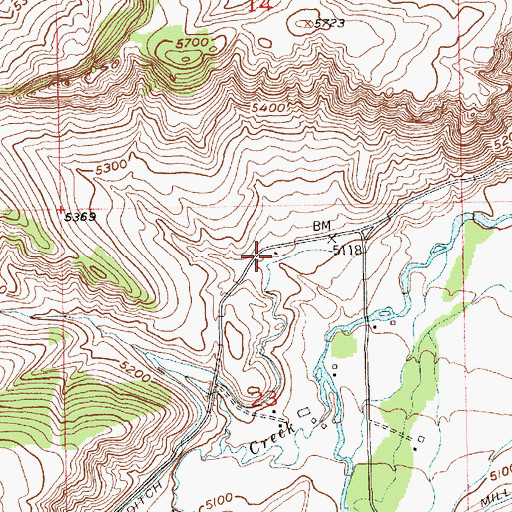 Topographic Map of 05S17E23ABBC01 Well, MT