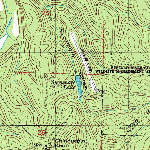 Topographic Map of Lake Sycamore Dam, AR