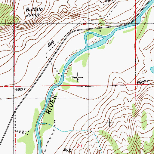 Topographic Map of 05S15E02DCCB01 Well, MT