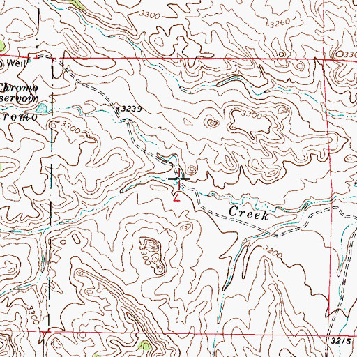 Topographic Map of 05S45E04BDDD01 Spring, MT