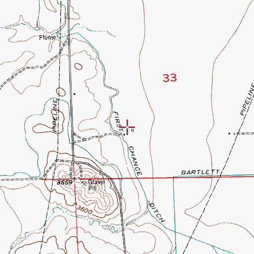 Topographic Map of 04S23E33CACD01 Well, MT
