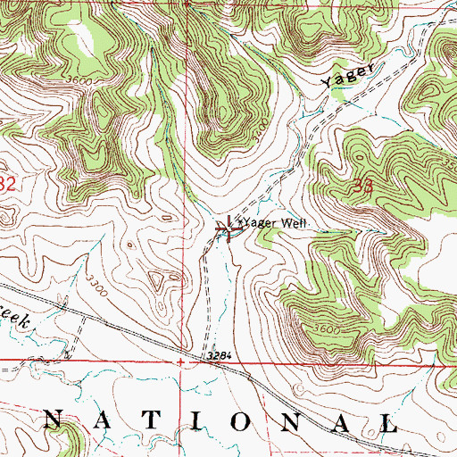 Topographic Map of 04S46E33CBAC01 Well, MT