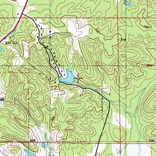 Topographic Map of Goforth Lake Dam, AR