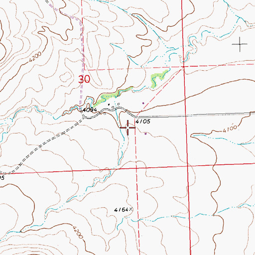 Topographic Map of 04S26E30DDBB01 Well, MT