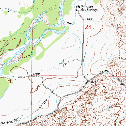 Topographic Map of 04S07W28CDCA01 Well, MT