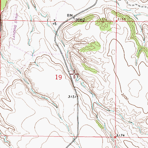 Topographic Map of 04S44E19ACDC01 Spring, MT