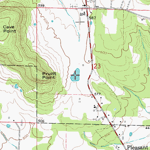 Topographic Map of Davis Lake, AR