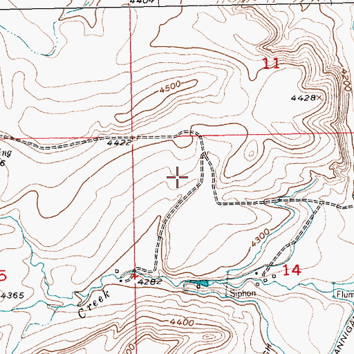 Topographic Map of 04S18E14BBDA01 Well, MT