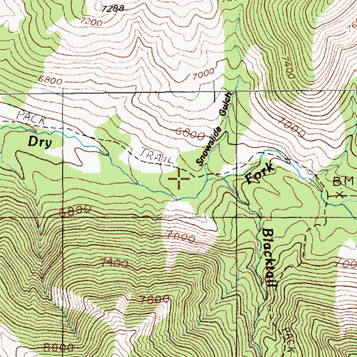 Topographic Map of 04S14E07CDAD03 Well, MT