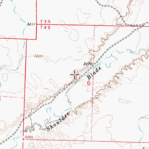 Topographic Map of 04S35E06BDCD01 Well, MT