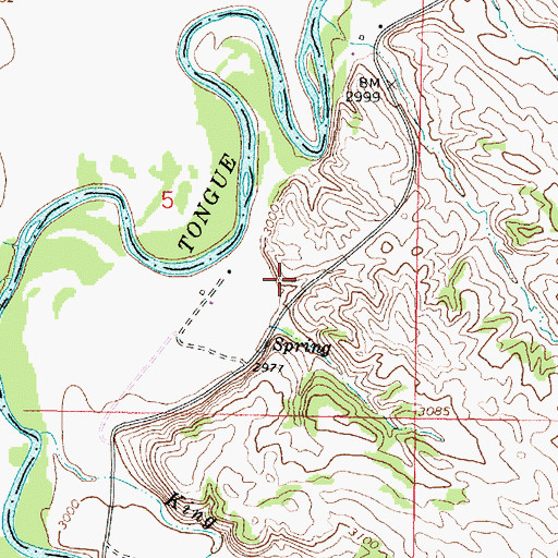 Topographic Map of 04S44E05DBDD01 Spring, MT