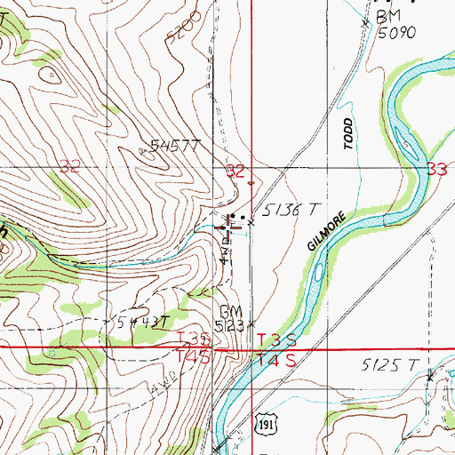 Topographic Map of 03S04E32DADA01 Well, MT