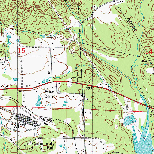 Topographic Map of Crouchwood Lake Dam, AR